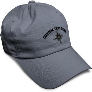 image:imageCustom Soft Baseball Hat Embroidered Dad Hat Nautical Compass Men amp Ladies Baseball Cap CottonDark Grey Personalized Text Here