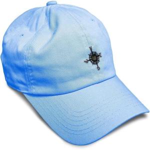 image:imageCustom Soft Baseball Hat Embroidered Dad Hat Nautical Compass Men amp Ladies Baseball Cap CottonLight Blue Design Only