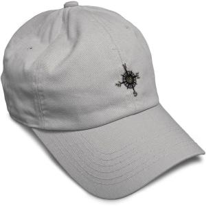 image:imageCustom Soft Baseball Hat Embroidered Dad Hat Nautical Compass Men amp Ladies Baseball Cap CottonLight Grey Design Only