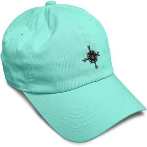image:imageCustom Soft Baseball Hat Embroidered Dad Hat Nautical Compass Men amp Ladies Baseball Cap CottonMint Design Only