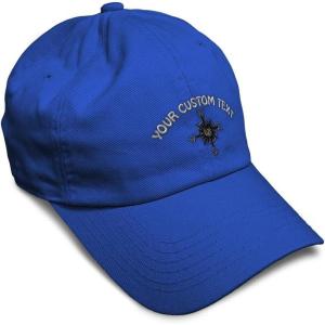 image:imageCustom Soft Baseball Hat Embroidered Dad Hat Nautical Compass Men amp Ladies Baseball Cap CottonRoyal Blue Personalized Text Here