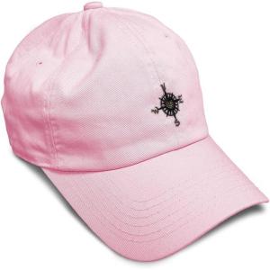 image:imageCustom Soft Baseball Hat Embroidered Dad Hat Nautical Compass Men amp Ladies Baseball Cap CottonSoft Pink Design Only