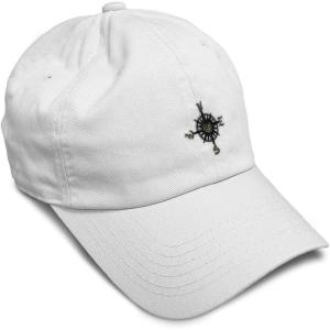 image:imageCustom Soft Baseball Hat Embroidered Dad Hat Nautical Compass Men amp Ladies Baseball Cap CottonWhite Design Only