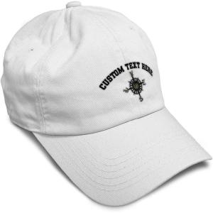image:imageCustom Soft Baseball Hat Embroidered Dad Hat Nautical Compass Men amp Ladies Baseball Cap CottonWhite Personalized Text Here