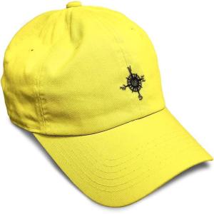image:imageCustom Soft Baseball Hat Embroidered Dad Hat Nautical Compass Men amp Ladies Baseball Cap CottonYellow Design Only