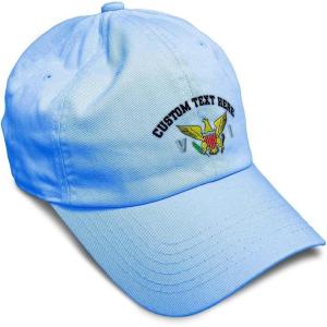 image:imageCustom Soft Baseball Hat Embroidered Dad Hat Virgin Island Flag Seal Embroidery Men amp Ladies Baseball CapLight Blue Personalized Text Here