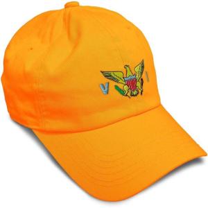 image:imageCustom Soft Baseball Hat Embroidered Dad Hat Virgin Island Flag Seal Embroidery Men amp Ladies Baseball CapOrange Design Only
