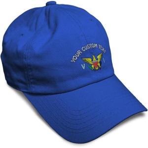 image:imageCustom Soft Baseball Hat Embroidered Dad Hat Virgin Island Flag Seal Embroidery Men amp Ladies Baseball CapRoyal Blue Personalized Text Here