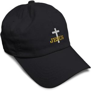 image:imageSoft Baseball Hat Embroidered Dad Hat Christian Cross Jesus Faith Jesus Christ Men amp Ladies Baseball CapBlack Design Only