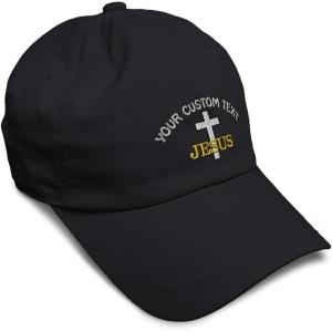 image:imageSoft Baseball Hat Embroidered Dad Hat Christian Cross Jesus Faith Jesus Christ Men amp Ladies Baseball CapBlack Personalized Text Here