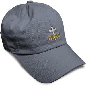 image:imageSoft Baseball Hat Embroidered Dad Hat Christian Cross Jesus Faith Jesus Christ Men amp Ladies Baseball CapDark Grey Design Only