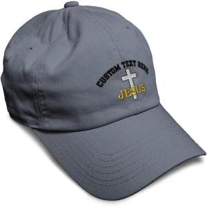 image:imageSoft Baseball Hat Embroidered Dad Hat Christian Cross Jesus Faith Jesus Christ Men amp Ladies Baseball CapDark Grey Personalized Text Here