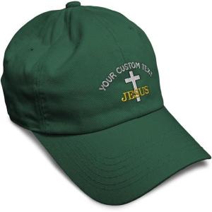 image:imageSoft Baseball Hat Embroidered Dad Hat Christian Cross Jesus Faith Jesus Christ Men amp Ladies Baseball CapForest Green Personalized Text Here