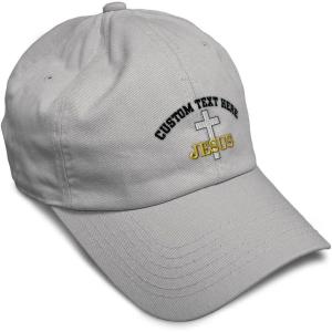 image:imageSoft Baseball Hat Embroidered Dad Hat Christian Cross Jesus Faith Jesus Christ Men amp Ladies Baseball CapLight Grey Personalized Text Here