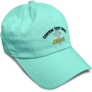 image:imageSoft Baseball Hat Embroidered Dad Hat Christian Cross Jesus Faith Jesus Christ Men amp Ladies Baseball CapMint Personalized Text Here