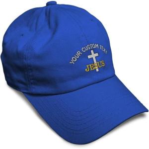 image:imageSoft Baseball Hat Embroidered Dad Hat Christian Cross Jesus Faith Jesus Christ Men amp Ladies Baseball CapRoyal Blue Personalized Text Here