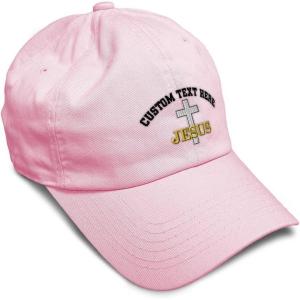 image:imageSoft Baseball Hat Embroidered Dad Hat Christian Cross Jesus Faith Jesus Christ Men amp Ladies Baseball CapSoft Pink Personalized Text Here