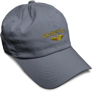 image:imageSoft Baseball Hat Embroidered Dad Hat Drone Pilot Gold Embroidery Men amp Ladies Baseball Cap CottonDark Grey Design Only
