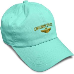 image:imageSoft Baseball Hat Embroidered Dad Hat Drone Pilot Gold Embroidery Men amp Ladies Baseball Cap CottonMint Design Only