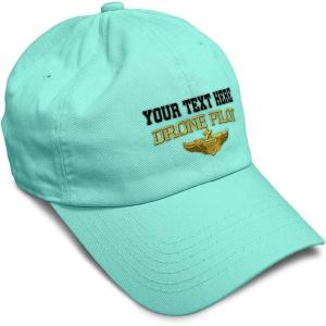 image:imageSoft Baseball Hat Embroidered Dad Hat Drone Pilot Gold Embroidery Men amp Ladies Baseball Cap CottonMint Personalized Text Here