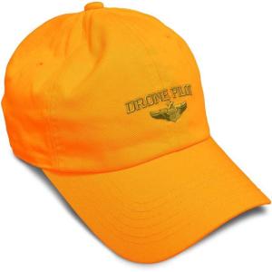 image:imageSoft Baseball Hat Embroidered Dad Hat Drone Pilot Gold Embroidery Men amp Ladies Baseball Cap CottonOrange Design Only