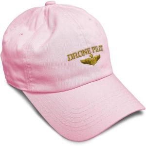 image:imageSoft Baseball Hat Embroidered Dad Hat Drone Pilot Gold Embroidery Men amp Ladies Baseball Cap CottonSoft Pink Design Only