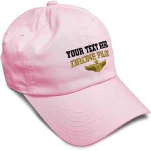 image:imageSoft Baseball Hat Embroidered Dad Hat Drone Pilot Gold Embroidery Men amp Ladies Baseball Cap CottonSoft Pink Personalized Text Here