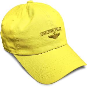 image:imageSoft Baseball Hat Embroidered Dad Hat Drone Pilot Gold Embroidery Men amp Ladies Baseball Cap CottonYellow Design Only