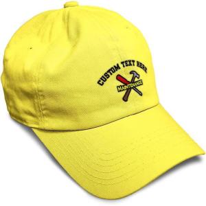 image:imageSpeedy Pros Soft Baseball Hat Embroidered Dad Hat Maintenance Tools Logo Embroidery Men amp Ladies Baseball Cap CottonYellow Personalized Text Here
