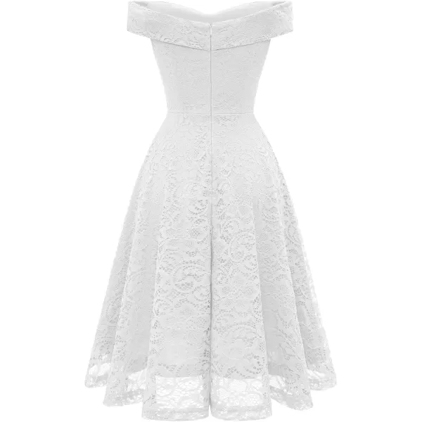 HomRain Women's Elegant Floral Lace Dress Off The Shoulder High Low Hem Dresses for Wedding for Cocktail for Party