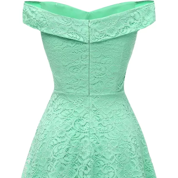 HomRain Women's Elegant Floral Lace Dress Off The Shoulder High Low Hem Dresses for Wedding for Cocktail for Party