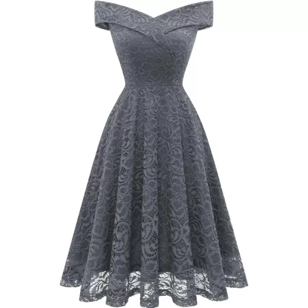 HomRain Women's Elegant Floral Lace Dress Off The Shoulder High Low Hem Dresses for Wedding for Cocktail for Party
