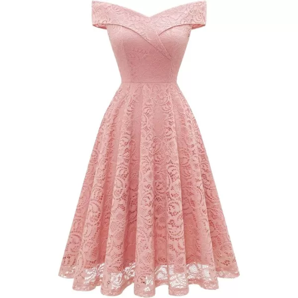 HomRain Women's Elegant Floral Lace Dress Off The Shoulder High Low Hem Dresses for Wedding for Cocktail for Party