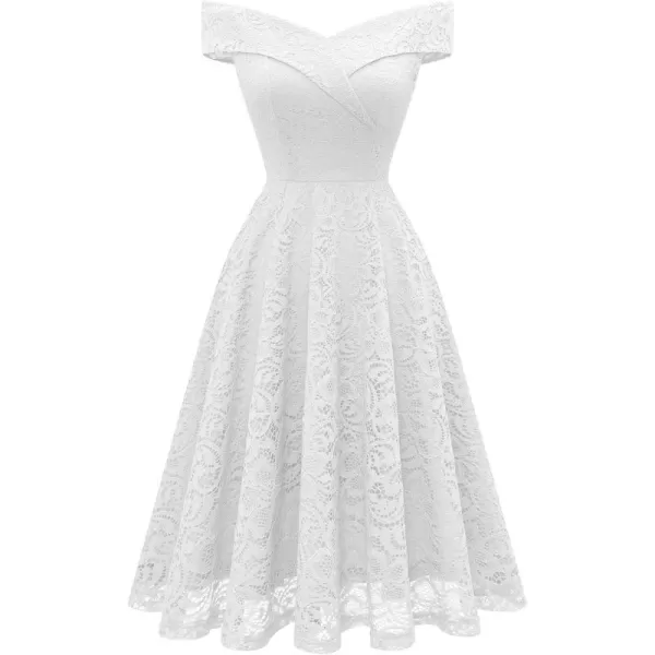 HomRain Women's Elegant Floral Lace Dress Off The Shoulder High Low Hem Dresses for Wedding for Cocktail for Party