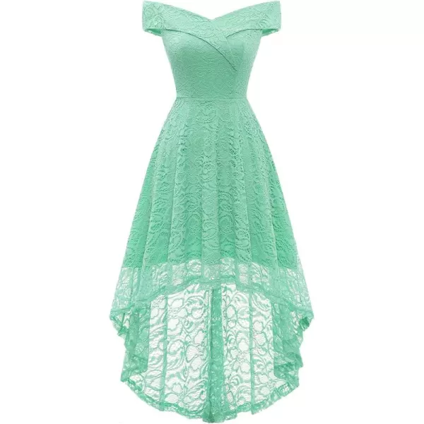 HomRain Women's Elegant Floral Lace Dress Off The Shoulder High Low Hem Dresses for Wedding for Cocktail for Party