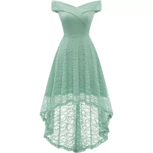 HomRain Women's Elegant Floral Lace Dress Off The Shoulder High Low Hem Dresses for Wedding for Cocktail for Party