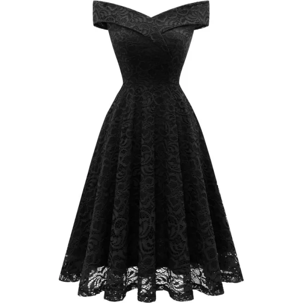HomRain Women's Elegant Floral Lace Dress Off The Shoulder High Low Hem Dresses for Wedding for Cocktail for Party