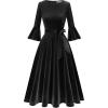 imageHomRain Womens Velvet Dress Long Sleeve Velvet Wedding Guest Dress Velvet Dresse for Women Cocktail Evening PartyVelvetblack