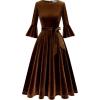 imageHomRain Womens Velvet Dress Long Sleeve Velvet Wedding Guest Dress Velvet Dresse for Women Cocktail Evening PartyVelvetbrown