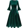 imageHomRain Womens Velvet Dress Long Sleeve Velvet Wedding Guest Dress Velvet Dresse for Women Cocktail Evening PartyVelvetdarkgreen