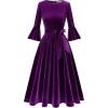 imageHomRain Womens Velvet Dress Long Sleeve Velvet Wedding Guest Dress Velvet Dresse for Women Cocktail Evening PartyVelvetgrape