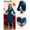 imageHomRain Womens Velvet Dress Long Sleeve Velvet Wedding Guest Dress Velvet Dresse for Women Cocktail Evening PartyVelvetgreyblue