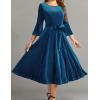 imageHomRain Womens Velvet Dress Long Sleeve Velvet Wedding Guest Dress Velvet Dresse for Women Cocktail Evening PartyVelvetgreyblue