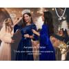 imageHomRain Womens Velvet Dress Long Sleeve Velvet Wedding Guest Dress Velvet Dresse for Women Cocktail Evening PartyVelvetnavy