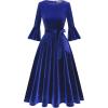 imageHomRain Womens Velvet Dress Long Sleeve Velvet Wedding Guest Dress Velvet Dresse for Women Cocktail Evening PartyVelvetroyalblue