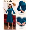 imageHomRain Womens Velvet Dress Long Sleeve Velvet Wedding Guest Dress Velvet Dresse for Women Cocktail Evening PartyVelvetturquoise