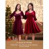 imageHomRain Womens Velvet Formal Dresses Boat Neck Sleeveless Sequin Dress for Evening Party Vintage Dress