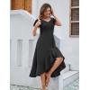 imageHomRain V Neck Formal Wedding Guest Bridesmaid Dresses for Women 2025 Ruffle Sleeves for Cocktail Graduation Modest DressBlack