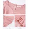 imageHomRain V Neck Formal Wedding Guest Bridesmaid Dresses for Women 2025 Ruffle Sleeves for Cocktail Graduation Modest DressBlush