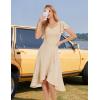 imageHomRain V Neck Formal Wedding Guest Bridesmaid Dresses for Women 2025 Ruffle Sleeves for Cocktail Graduation Modest DressChampagne